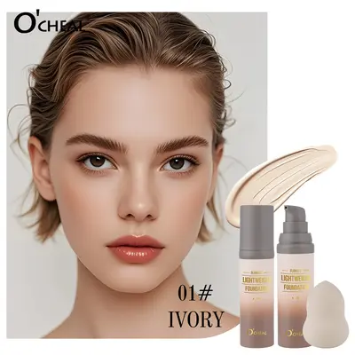 OCHEAL liquid foundation, natural flawless with sponge