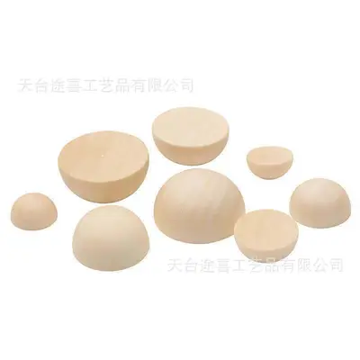 Yarım Yuvarlak Ahşap Boncuk, 1-70 mm, DIY Takı Yapımı İçin