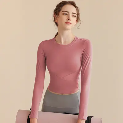 瑜伽服上衣女秋冬高级感健身衣修身显瘦运动普拉提2023新款长袖 - 9