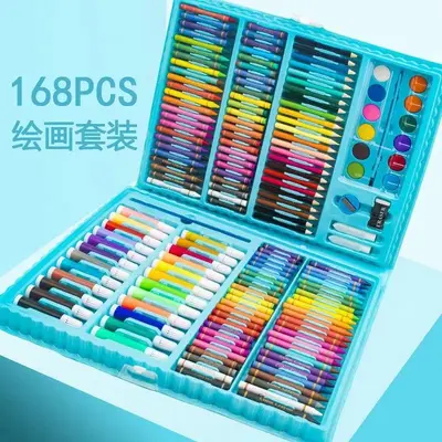 Kindermalpinsel-Set Geschenkbox 150-teiliges Malset Kindergarten Kunstmalset Aquarellstift Grundschüler spezial Luxusausführung - 12