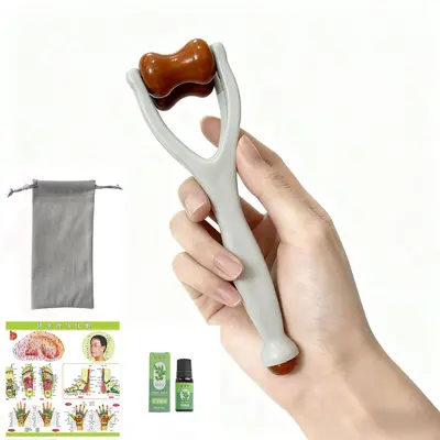 New Solid Wood Multifunctional Finger Massager Massage Roller Meridian Unblocking Portable Finger Kneading Massage Device - 11