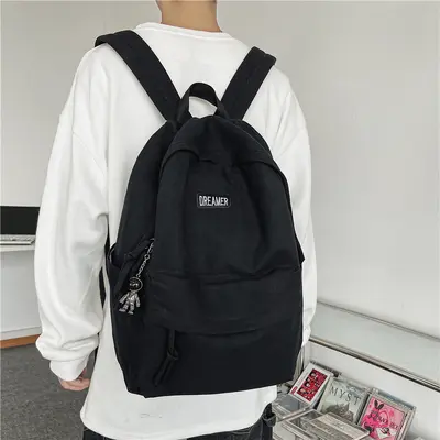 Rucksack Herren Universität Student Leinen Rucksack ins japanischer Stil einfach große Kapazität Reiserucksack Gymnasium Mittelschule Schüler Rucksack