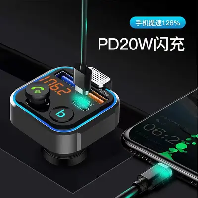 Автомобильный Bluetooth MP3 музыкальный плеер BT5.0 FM-трансмиттер PD20W QC3.0 зарядное устройство для мобильного телефона