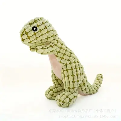 Peluş Sesli Köpek Oyuncağı, Kemik ve Dinozor Tasarımlı, Dayanıklı - 12