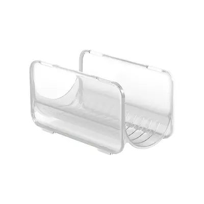 Plastic wrap storage box, transparent, kitchen organizer