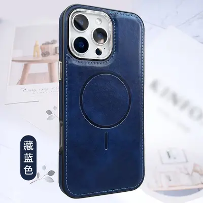 iPhone 16 için deri kılıf, Apple 15 Pro manyetik telefon kılıfı uyumlu - 11