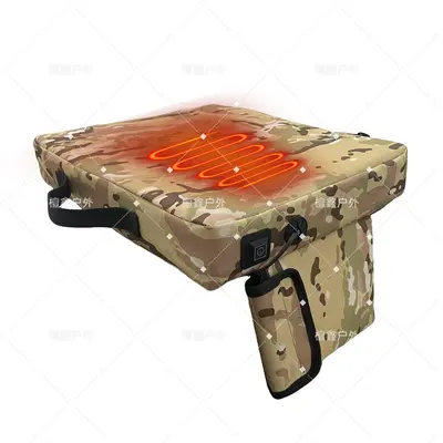 Outdoor Portable Heated Suede Seat Cushion, 3-Level Adjustable