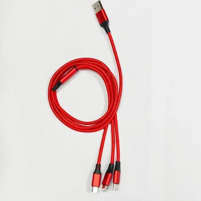 1,2 m Nylon-geflochtenes Datenkabel drei in eins Apple Type-C Android Handy-Ladekabel passend für einen bis drei - 8