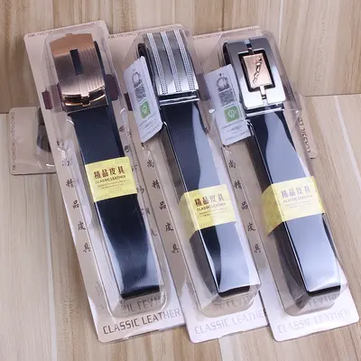 Gift box leather belt men's genuine leather automatic buckle belt casual gift cowhide street stall hot sale trousers belt manufacturer wholesale