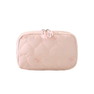Portable makeup bag with butterfly bow design
