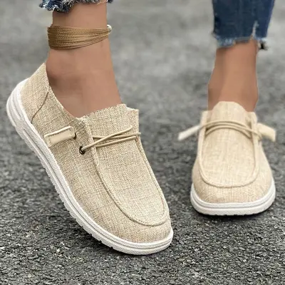 Plus Size Flat Slip-On Low-Top Loafers for Women, Casual Single Shoes - 10