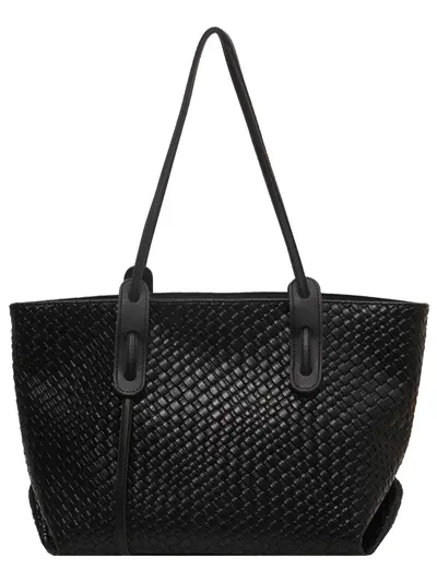 Kadın Örgü Tek Omuz Çanta, Büyük Hacimli Retro Tote Çanta - 6