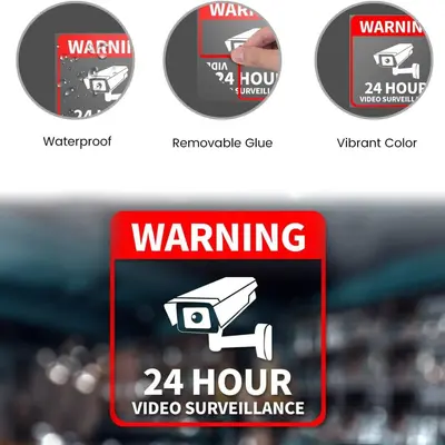 Videoüberwachungs-Warnschild selbstklebend CCTV Sicherheit - 4