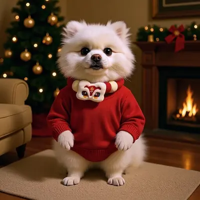 Plush Lion Dance Pet Collar for Cats and Dogs New Year