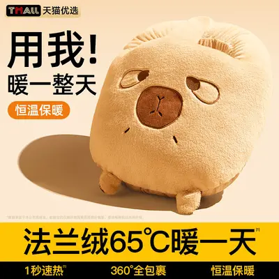 Washable Plush Foot Warmer with Rechargeable Flannel Hot Water Bag - 11