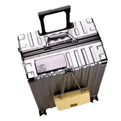 Multifunktionaler Koffer mit Universalrollen, Aluminiumrahmen, Teleskopgriff, Damenkoffer, Studentenkoffer, 20 Zoll, Reisekoffer, Handgepäckkoffer, Zahlenschloss-Koffer, 24 Zoll