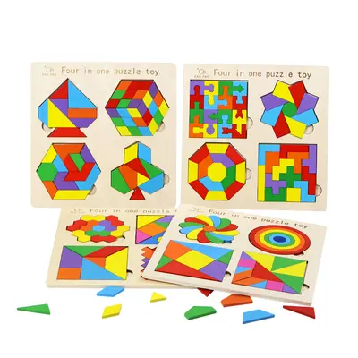 Tangram-Puzzlebausteine, runde und herzförmig, Lernspielzeug