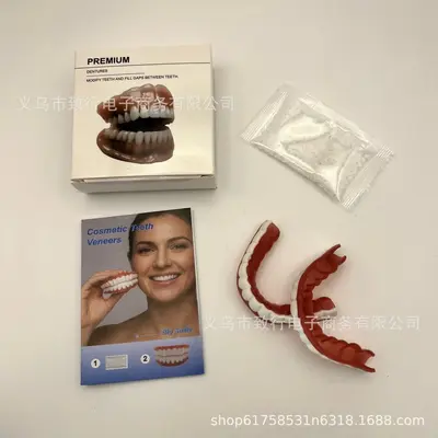Realistic Fake Teeth Cover Set, Full Coverage Cosmetic Veneers, 20 Pieces - 10