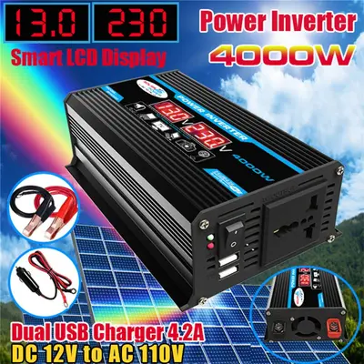 12V'dan 220V'a 300W Akıllı Araç İnvertörü, Çift USB'li - 8
