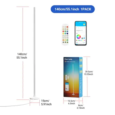 Sesle kontrol edilen RGBIC LED zemin lambası, yatak odası ve oturma odası için - 7