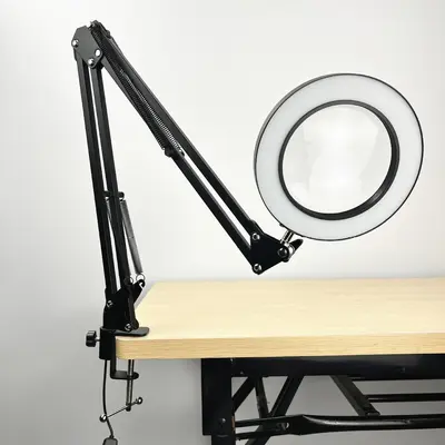 Foldable Magnifying Desk Lamp for Soldering and Repair Work
