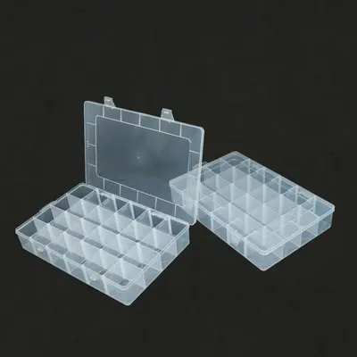 Transparent PP Plastic Organizer Box with Compartments for Desktop and Tackle