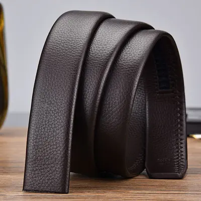 Men's Belt with Crocodile Pattern, Genuine Leather, Automatic Buckle - 11