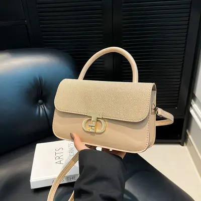 2025 Retro Women's Small Square Shoulder Crossbody Bag with Lock Buckle - 11