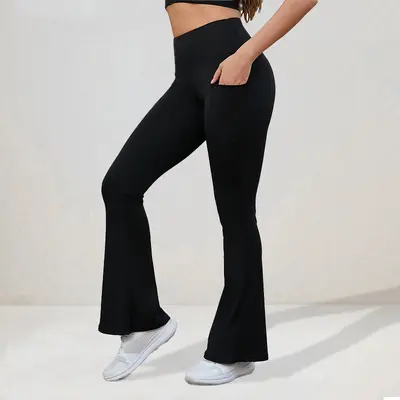 Kadın Yoga Pantolonu, Yüksek Bel, Tüylü Polar, Şekillendirici