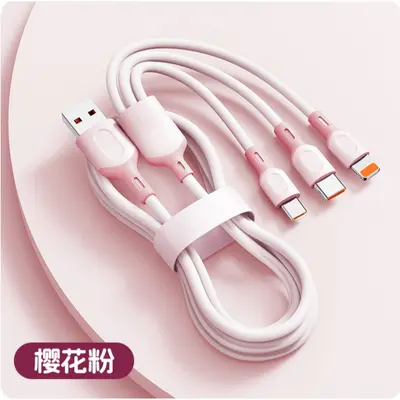120W fast charging 3-in-1 cable, Apple/Android/Type-C compatible - 8