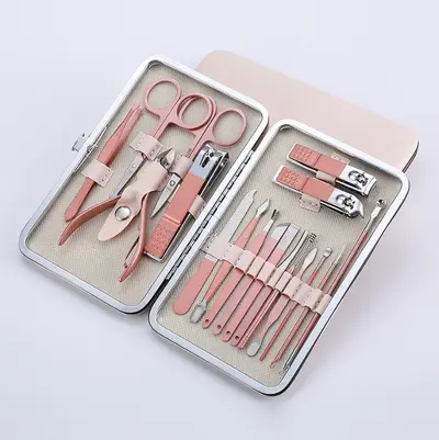 Siyah Ayna Tırnak Makası 18 parçalı Set Tırnak Makası Güzellik Manikür Araçları Tırnak Makası Pedikür Makas Seti - 11