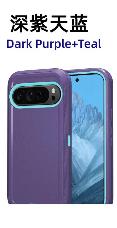 Google Pixel 10 Pro XL Uyumlu Üçlü Koruma Düz Renk Telefon Kılıfı - 12