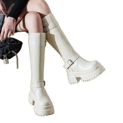 Hohe Reitstiefel mit Innenerhöhung, Damen Beinverlängernde Winterstiefel