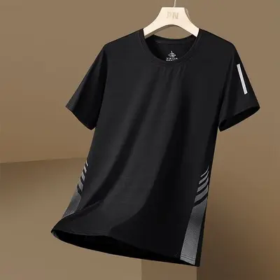 Men's Loose Quick-Dry Breathable Mesh Sports T-Shirt, Short Sleeve