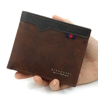 Men's Short Wallet, Multi-Card Slots, Zipper Coin Compartment - 7