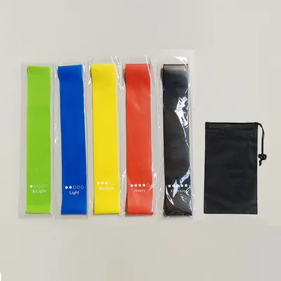 Yoga resistance band set, 5 colors, elastic loops - 11