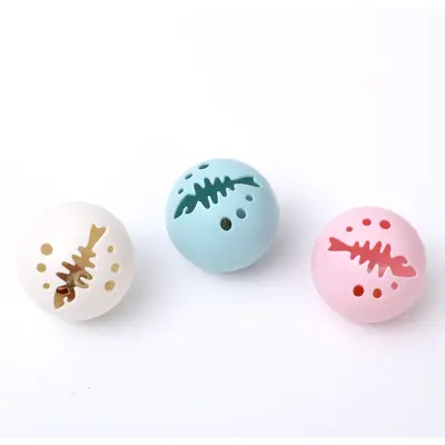 Three-Color Light-Up Catnip Bell Ball Cat Toy, Chew Resistant