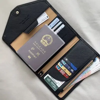 Pasaport çantası, uzun model, çok fonksiyonlu, erkek kadın seyahat belgesi - 2