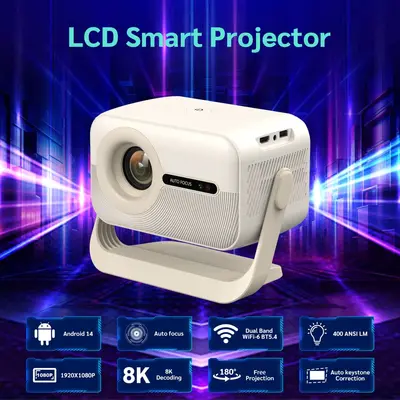 1080P Auto Focus Portable Smart Projector Android Home Theater Cross-border Best-selling High Definition 400 Lumens