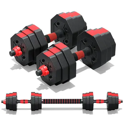 Sekizgen Ayarlanabilir Dambıl Seti, Halter ve Kettlebell Dahil