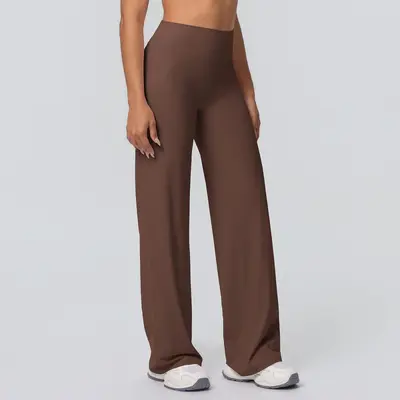 High-Waist Yoga Flared Pants, Double-Sided Brushed Fabric, Breathable