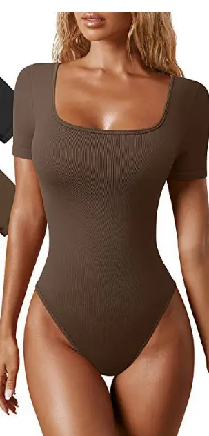 Damen Yoga-Jumpsuit im Sommer, Rippstrick, Kurzarm - 10