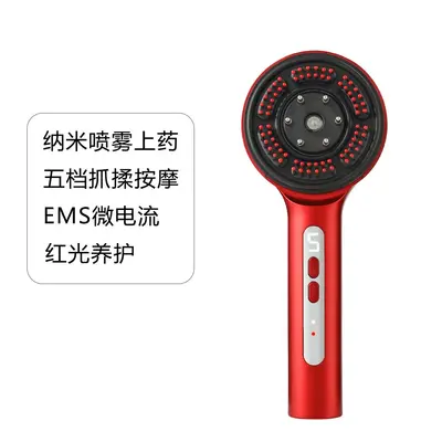 Red Light Electric Scalp Massage Comb with Hair Growth Serum Applicator - 9