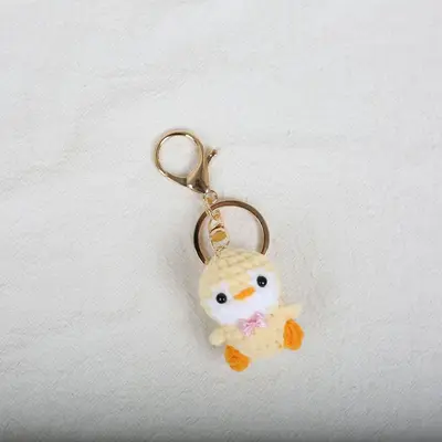 Handmade Knitted Little Penguin Keychain, Crocheted Wool Pendant - 12