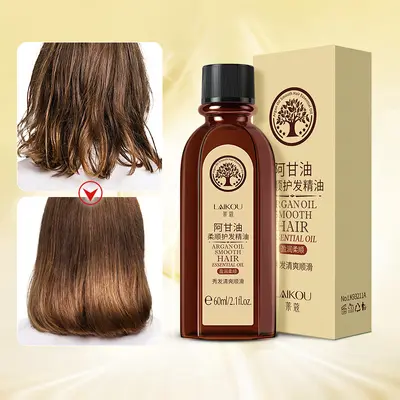 Argan Oil Leave-In Hair Care Essential Oil 60ml, Smooths Frizzy Dry Hair