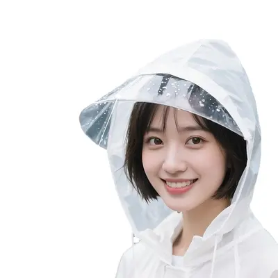 新帽檐便携一次性雨衣长全身防暴雨成人儿童加厚旅行户外雨披 - 5