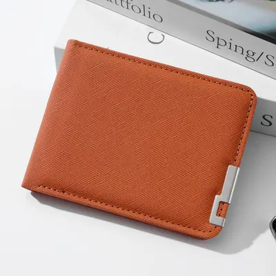 Men's Short Leather Slim Wallet with Multiple Card Slots - 9