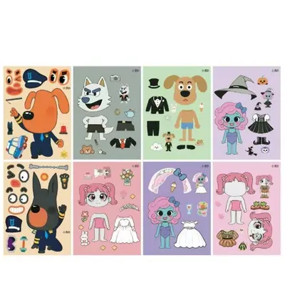 Labrador Sheriff Dress-Up Sticker Set for Kids, Reusable