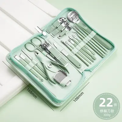 跨境指甲刀套装批发 不锈钢美容套拉链包 修甲刀刨指甲钳美甲工具 - 8