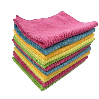 Factory Direct Sale Ultra-Fine Microfiber Warp Knitted Towel Non-Shedding Non-Fading Soft Car Washing Kitchen Cleaning Cloth